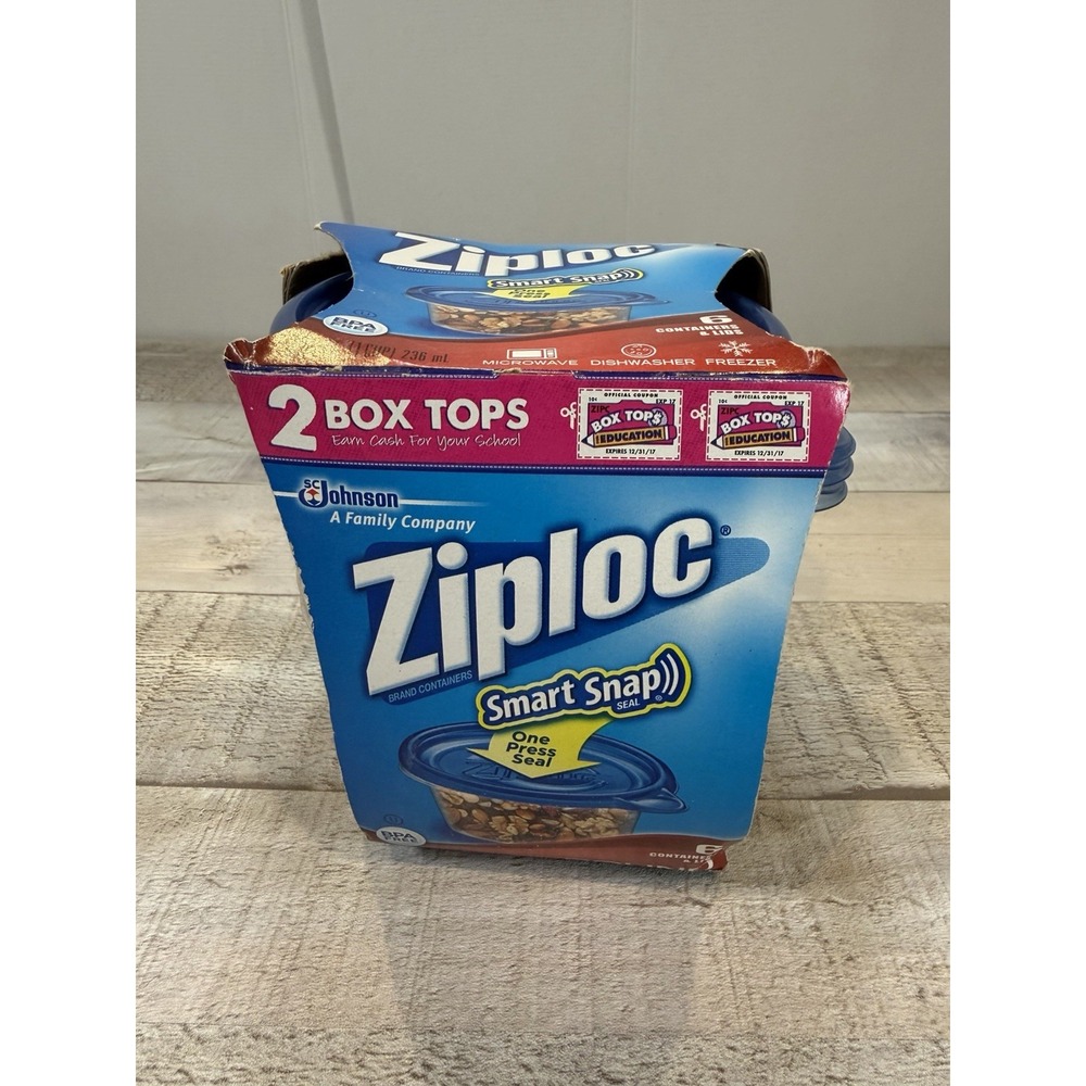 NEW 2006 Ziplock Vintage Snap 'n Seal Bowls (6 Containers & Lids) 8fl.oz 1-Cup